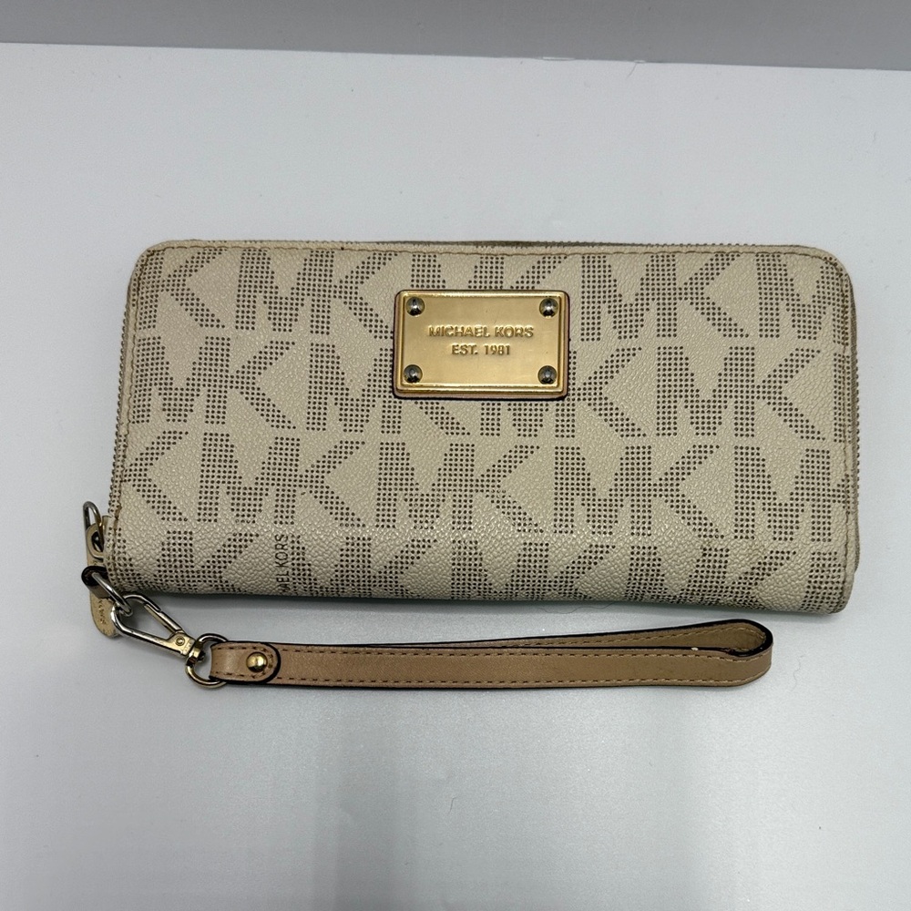 Michael Kors Tan Logo Wristlet